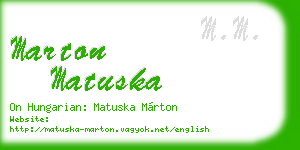marton matuska business card